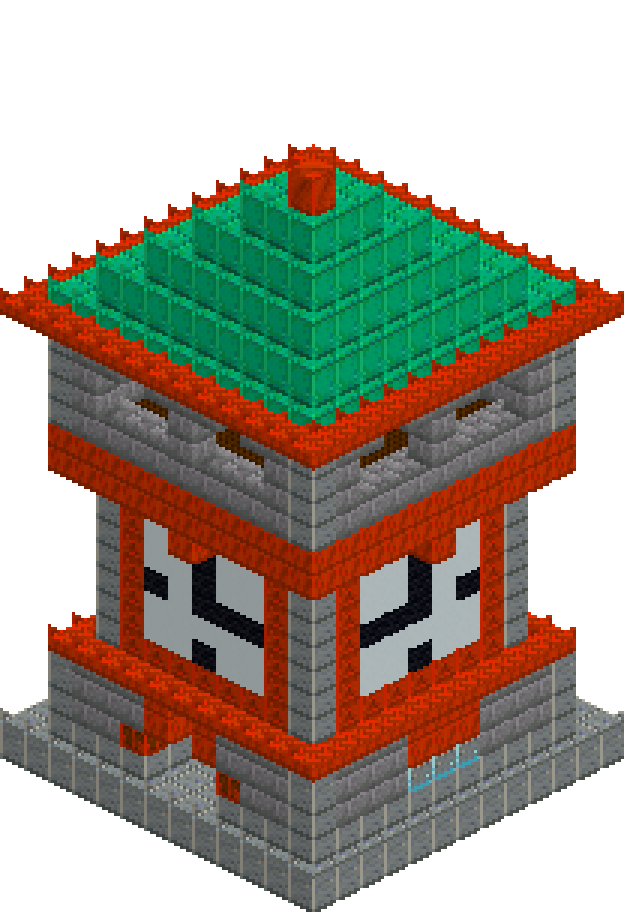 Copper Clocktower — isometric preview