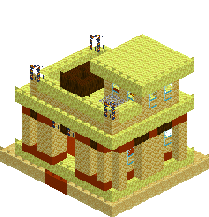 Desert Sandstone Home — isometric preview