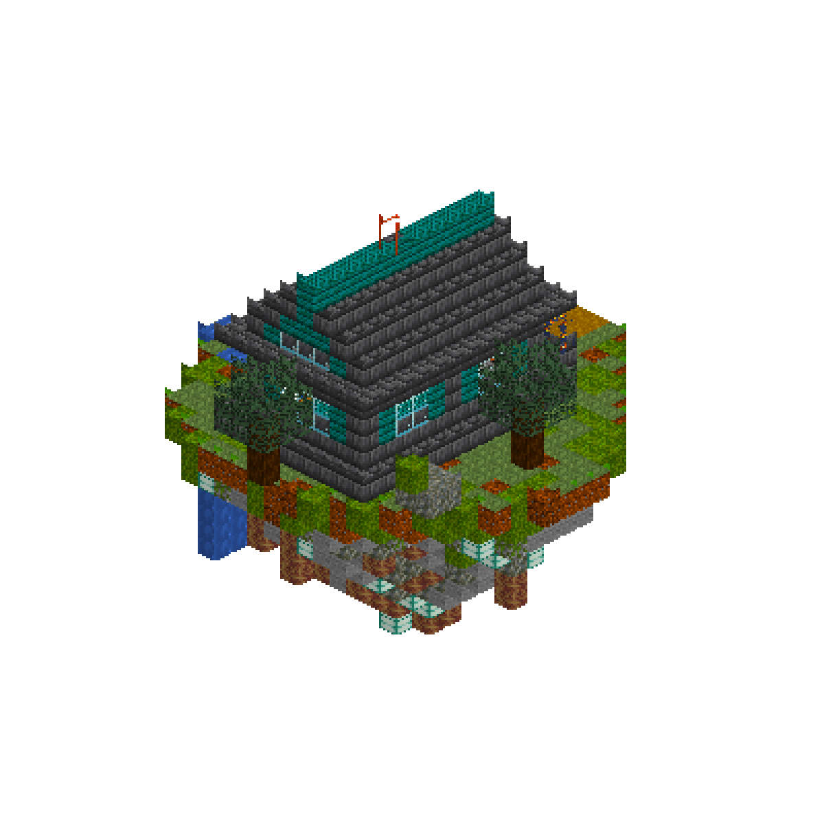 Floating Island Base — isometric preview