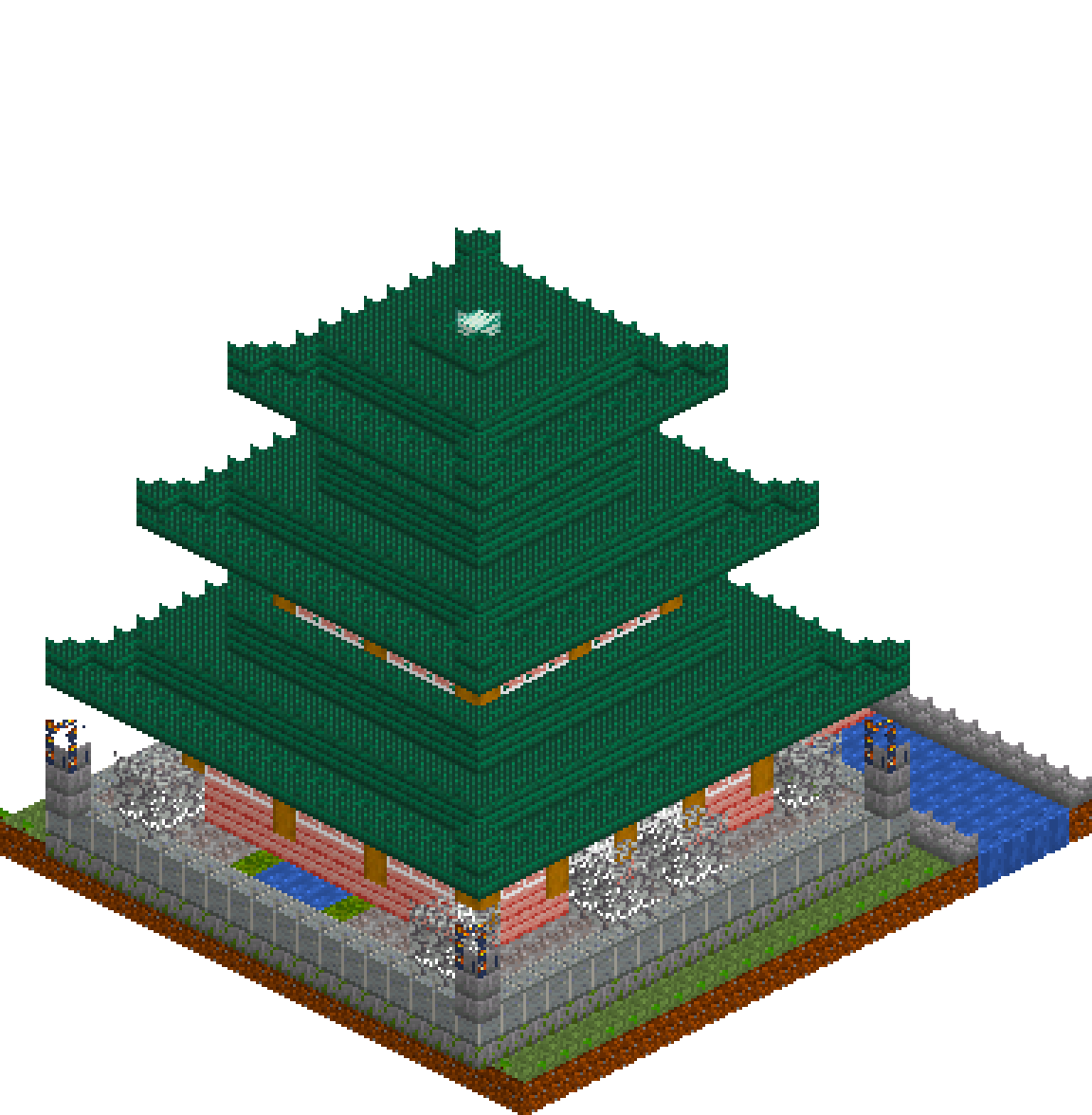 Japanese Pagoda — isometric preview