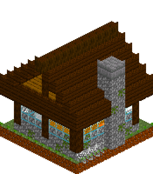 Starter Oak Cottage — isometric preview