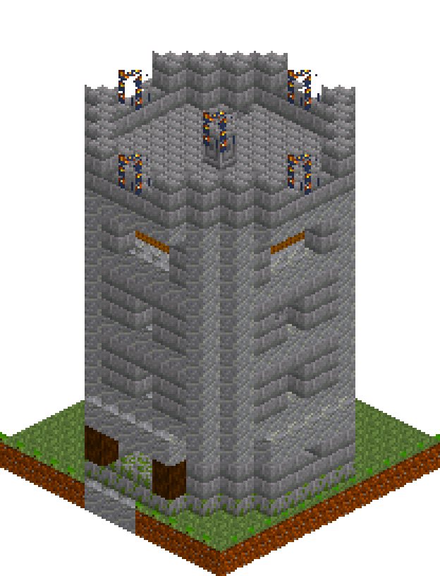 Stone Watchtower — isometric preview