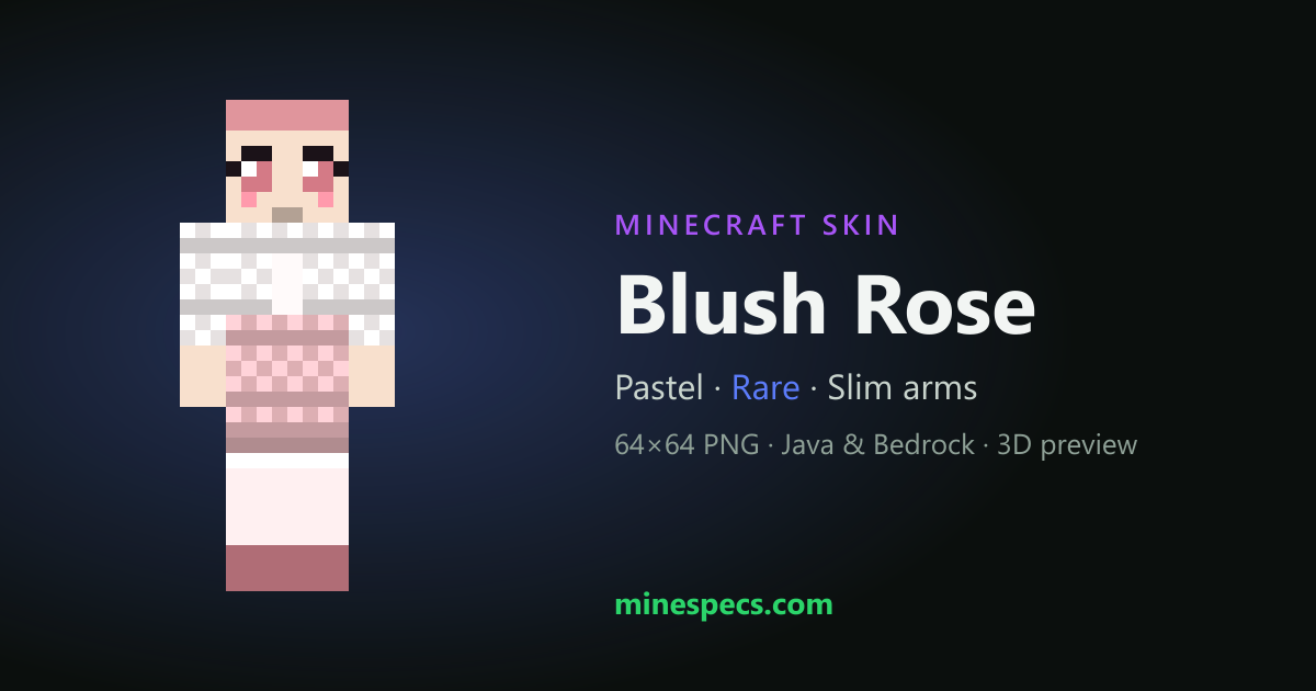 Blush Rose Minecraft Skin — 3D Preview & Download
