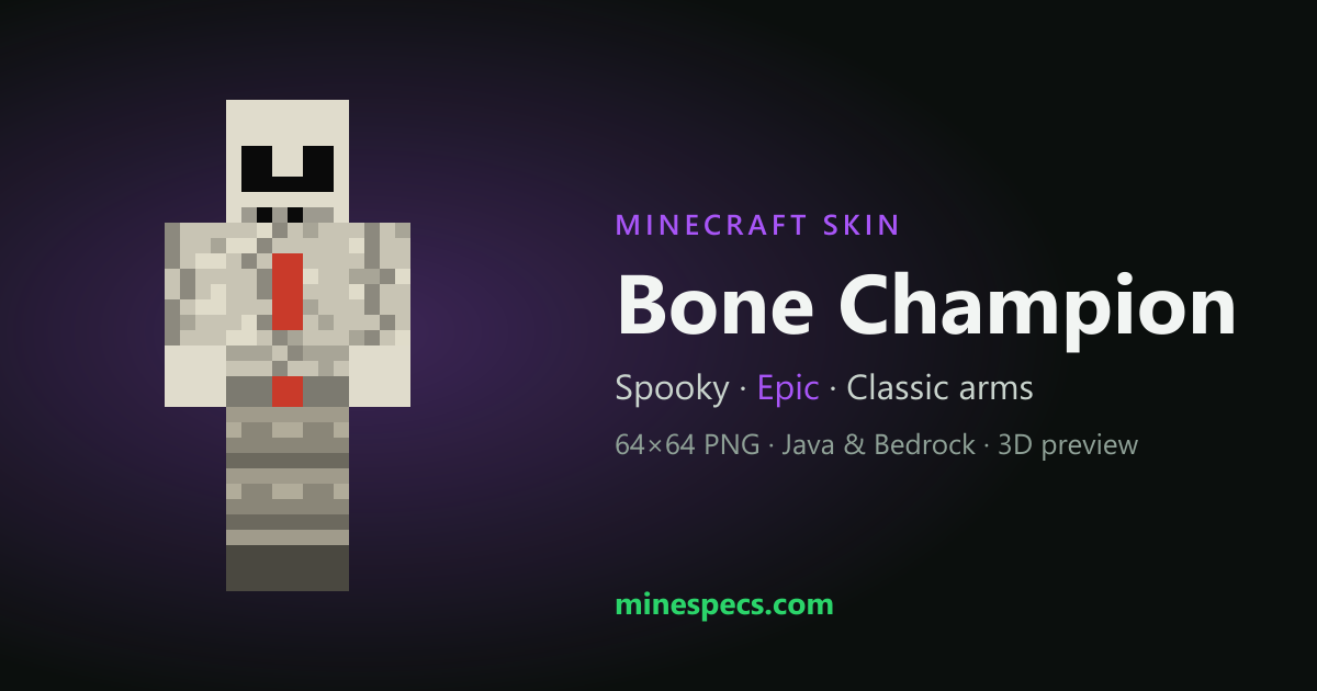Bone Champion Minecraft Skin — 3D Preview & Download