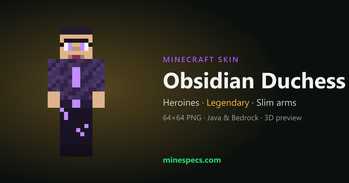 Obisidian R6 Obsidian Duchess Minecraft Skin — 3D Preview & Download