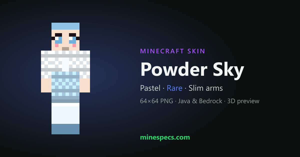 Powder Sky Minecraft Skin — 3D Preview & Download