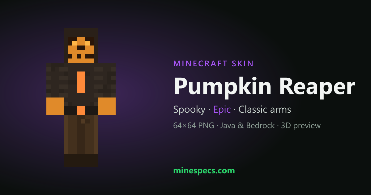 Pumpkin Reaper Minecraft Skin — 3D Preview & Download
