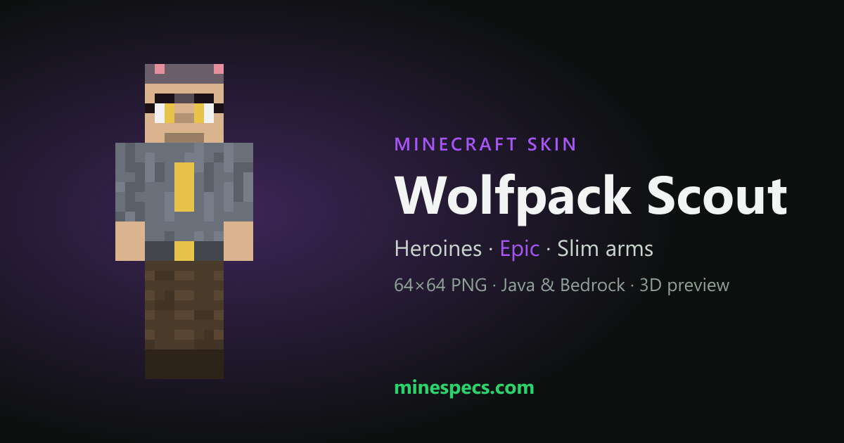 Wolfpack Scout Minecraft Skin — 3D Preview & Download